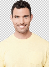 Smiling man posing to camera casually